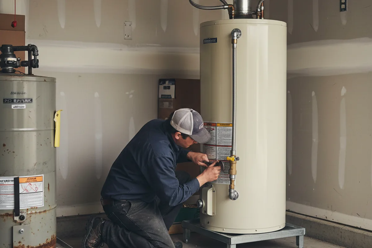 Water heater and shutoff valve replacement in Denbo